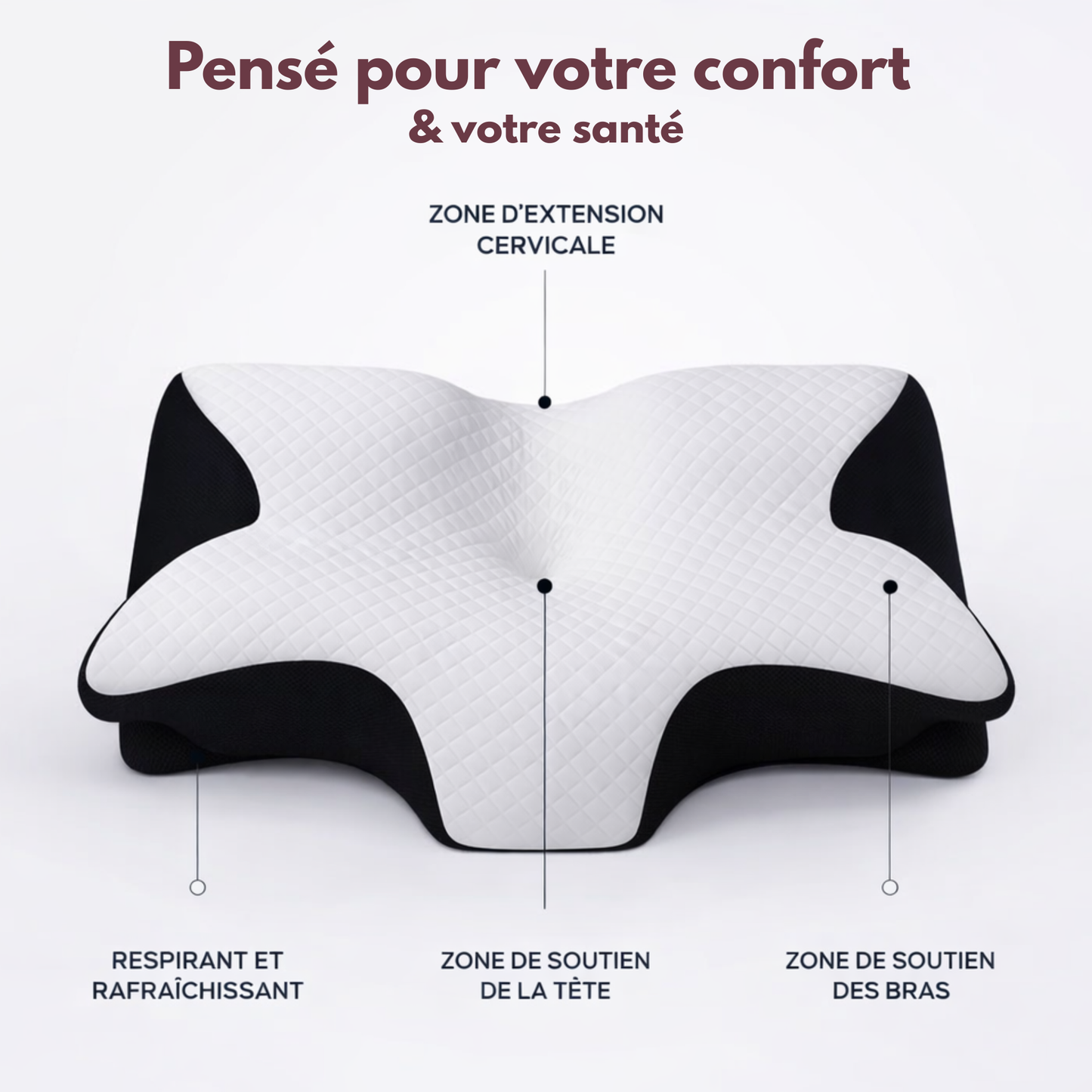 Oreiller Ergonomique DORSEN - Oreiller de décompression